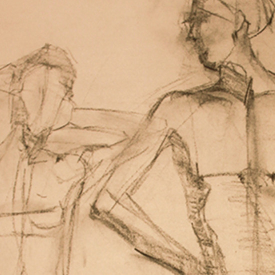 Finding Balance Charcoal Drawing