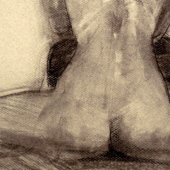 Forward Lean Charcoal Drawing