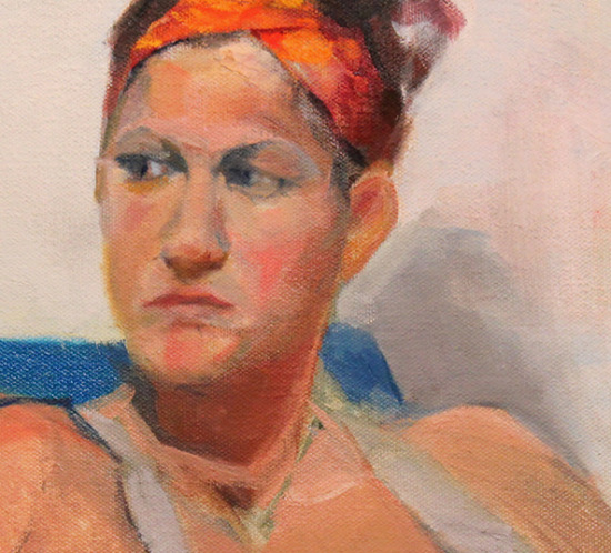 Girl Sitting Oil Painting