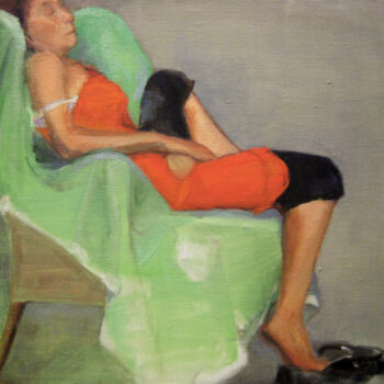Green Chair, Oil on Canvas, 18" x 24"