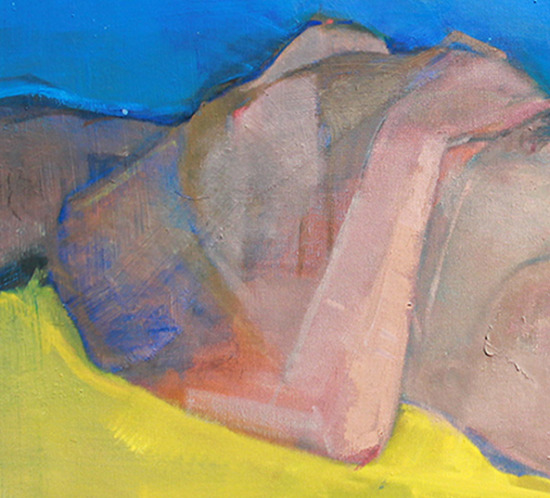 Nude Surrounded by Yellow and Blue Oil Painting