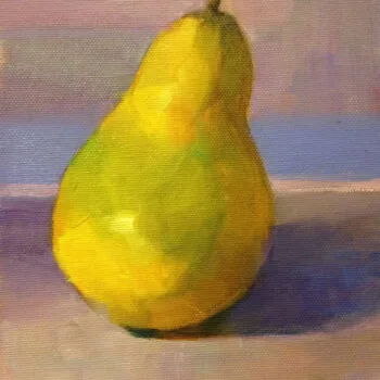 Pear Study, Oil on Canvas, 7" x 10"