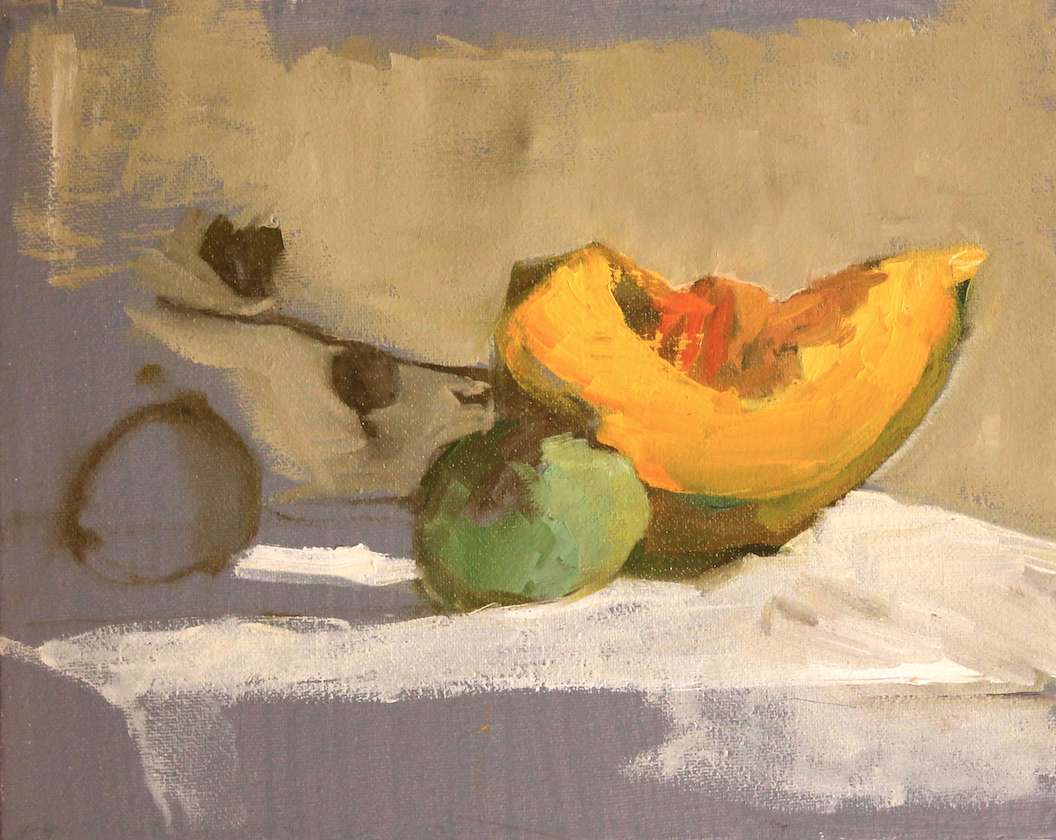 Plums and Melon Oil Painting