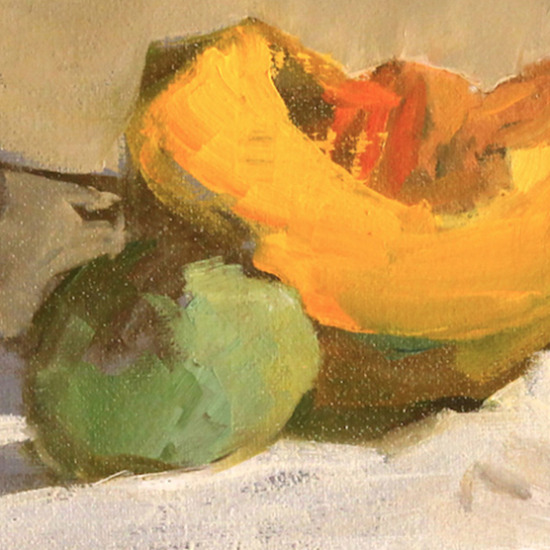 Plums and Melon Oil Painting