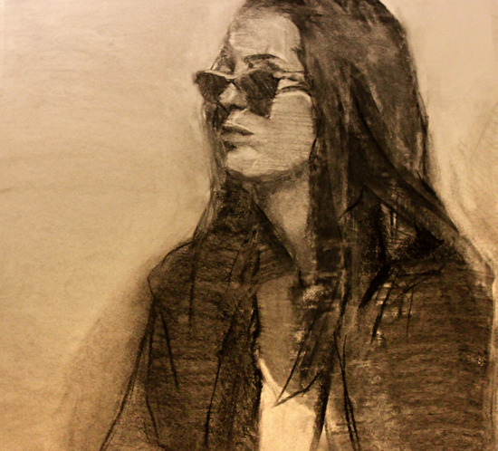 Spectator Charcoal Drawing