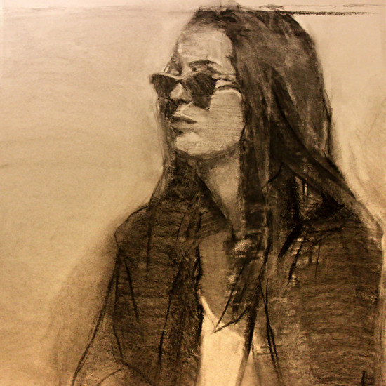Spectator Charcoal Drawing