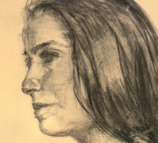 The Graduate Student Charcoal Drawing