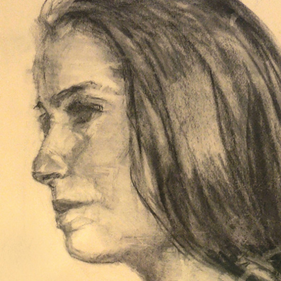 The Graduate Student Charcoal Drawing