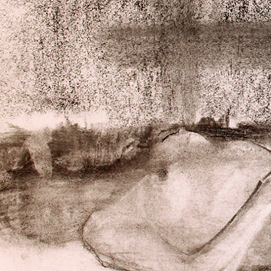 Urban Rest Charcoal on Paper