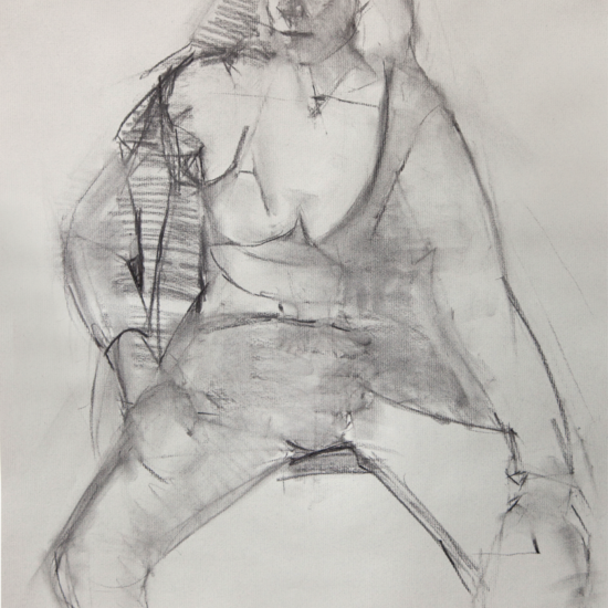 Gaze Charcoal Drawing