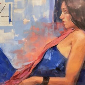 Red Scarf, Oil on Canvas, 18″x24″